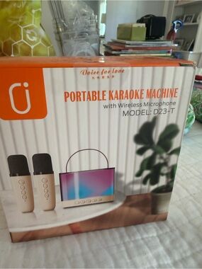 NEW IN BOX Bluetooth Karaoke Machine with 2 Mini Mics